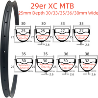 Obręcz karbonowa 29er MTB, wysokość 25mm 30mm 33mm 35mm 36mm 38mm, szeroka, super lekka, karbonowa obręcz MTB UD, bezszwowa, bezdętkowa.
