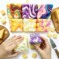7cm Cheese Squeezed Cube Super Soft Realistic Slow Rebound Fidget Toy Comfortable Colorful Cheese Stress Ball Stress Relief