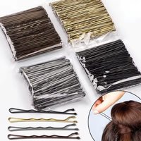 50pcs Women Girls Solid Bobby Pin Hair Clip Casual Curly Wavy Grips Hairstyle Hairpins Styling Hair Accessories 5cm