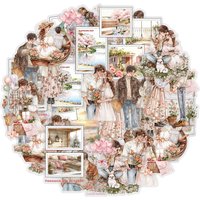 Etori Life 15Pcs Romantic Couple Date Stickers Outdoor Confession Scene Decoration Stickers for Laptops, Phone Stickers, Photo Albums, Room Decoration, Scrapbooking Supplies, Children's Gift Bags, DIY