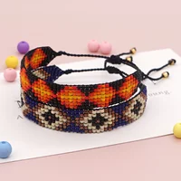 Rice Bead Bracelet Hand knitting Retro Bohemia Beading Simple ripple Jigsaw puzzle geometry Adjustable Bracelet