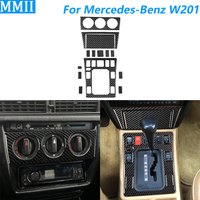 Pour Mercedes-Benz W201 190 190E 190D 1982-1993, ensemble de rangement pour commande centrale et levier de vitesse en fibre de carbone, accessoires de voiture, autocollant