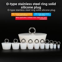 Tapered Silicone Rubber Stopper with Steel D Ring Solid Sealing Plug Bung Universal Waterproof Conical Silicone Stopper