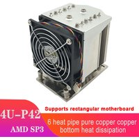 COOLSERVER P42 4U 6 Heatpipe CPU Cooler 250W 4pin PWM Fan Radiator Workstation/Server Heatsink For AMD SP3 Motherboard