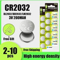 CR2032 3V 210mAh High Capacity Lithium Battery 2-10PCS Button Coin Cell for Watch Toy Car Remote