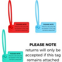 100Pcs Returns Exchanges VOID Hang Tag Plastic Garment Retail Security Clothing Bag Merchandise Shoe Product Logo Lables Tags
