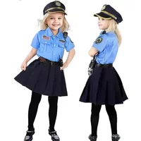 Uniforme de police d'Halloween pour la fête des filles, costume de feu, uniforme de travail de pilote et de médecin