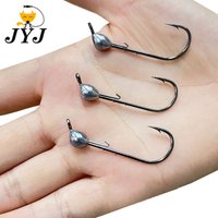 JYJ 0.7g-10g Obtuse angle blood hook for Micro-object auxiliary hook soft worm jig Lure Hook Jig Fishing Tackle Hooks
