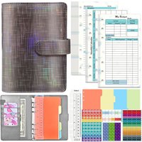 A6 Binder Gradient Laser English Notepad PU loose-leaf notebook Plan this week Plan Month Plan Ledger Office Stationery