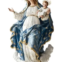S1 kaevixdio Blessed Mary Figurine Christmas Scene Decorative with Child Jesus Tabletop