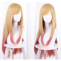 Anime Marin Kitagawa Cosplay Wig Yellow Pink Gradient Hair Long Straight Hair Kawaii Cute Halloween Carnival