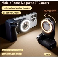 MagSafe Smartphone Handle Grip with Detachable Bluetooth Remote with Fill Light Anti-shake Selfie Handle for Iphone Android