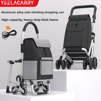 Foldable Shopping Cart with Stair-Climbing Wheels, Lightweight Trolley and Portable Wagon for Grocery, Multi-purpose Hand Truck