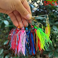 5pcs Chatterbait Fishing Lures Set Spinner Artificial Bait Kit Skirts Weedless Buzzbait Wobblers For Bass Pike Swimbait Walleye