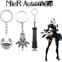 Game NieR:Automata Keychains 2B YoRHa No.2 Type B Beastlord Sword Oddity Emil Pendant Key Chain Women Men Car Keyring Jewelry