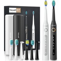 Fairywill Elektryczna szczoteczka do zębów FW-D7 z ładowaniem USB Etui na szczoteczki do zębów dla dorosłych z głowicami szczoteczek do zębów 5