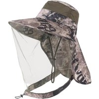 Mosquito Sun Hat with Veil Hidden Head Net & Neck Flap for Men Women Outdoor Fishing Hiking Camping Foldable Sun Protection Hat