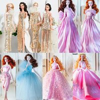 New European Lace Golden Dress Set DIY Fashion Wedding Dresses 6 Styles Doll Clothes Accessories for 30cm BJD Doll