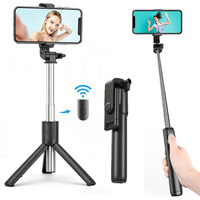 3 In 1 Bluetooth Wireless Selfie Tripod With Fill Light Shutter Remote Control Portable Foldable Monopod For iPhone Selfie Stick