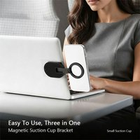 Suction Mount Magnetic Phone Holder Wall Mountable Rotatable Magnetic Stand Adjustable Foldable Desktop Stand