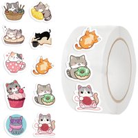 Mix-and-Match Cat Head Stickers Roll (500 Sheets) Decor for Planners Envelope Sealing & Notebook Crafts RecordingYourLife Store