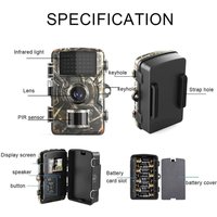 Hunting Trail Camera 1080P Night Vision Wildlife Waterproof Camera Trail Game Cam Activated Tracking Photo Trap Cam Wild Survei