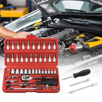 AliExpress NONE Motorcycle 46pcs 1/4 Inch Drive Socket Ratchet Wrench Set Complete Car Repair Kit for Auto and Bicycle Maintenance Tools