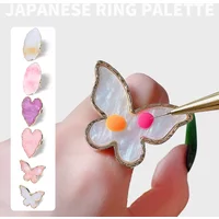 Halo Dyed Amber Resin Ring Color Palette For UV LED Polish Gel Mixing Butterfly Heart Shape Nail Gel Showing Shelf Manicure Tool