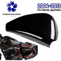 Motorcycle Left Battery Side Fairing Cover Steel Glossy Black For Harley Davidson Sportster Custom XL1200C Iron XL883N 2004-2013
