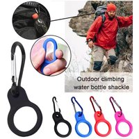 4PCS Aluminum Sports Kettle Buckle Outdoor Carabiner Water Bottle Holder Rubber for Backpack Buckles Hook Camping Hiking Tool