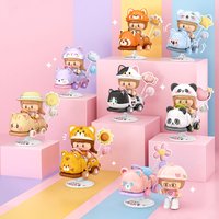 New cute pet rocking car series building blocks small particles assembled toy children's car model display Christmas gift