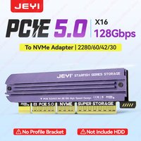 JEYI M.2 NVME to PCIe 5.0 4.0 Adapter With Aluminum SSD Heatsink NVMe 128Gbps Gen4 PCIE X4 X8 X16 Expansion Card for Desktop