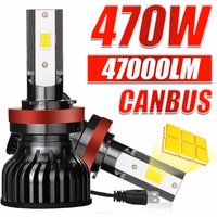 H7 H4 LED Headlight Bulbs Canbus H1 H11 H8 9005 9006 HB3 HB4 LED Lamp Super Bright 47000LM 470W 6000K Led Lights With Turbo Fan