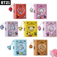 BT21 anime cartoon cute mini photo album bag charm BTS creative kawaii for boys and girls idol card storage support gift