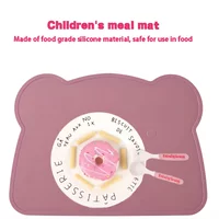 Children's Bear Placemat Silicone Insulated Placemat Creative Coaster Leak-proof Placemat Table Mat Western-style Placemat