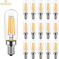 Genixgreen Tubular Led Bulbs 4W T25 T6 Vintage Dimmable E12 E14 Warm White 2700K Edison Light Bulb For Chandeliers Ceiling Fan