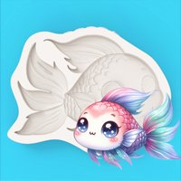 Dreamy Goldfish-Shaped Silicone Mold, 3D Cartoon Chocolate Fondant Mold, Dessert Chocolate Decoration Making Tool