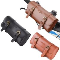 Retro Bicycle Tail Bag PU Leather Waterproof Cycling Bag Saddle Pouch Rear Pannier Personalized Riding Vintage Bike Bag