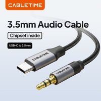 CABLETIME Aux Cable USB C to 3.5mm Audio Jack Adapter HiFi Headphone Aux Cable for Huawei Xiaomi iPad iPhone Car Computer