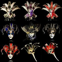 Artistic Mask Women's Handmade Dance Props Personality Full Face Retro Venetian Mask Half Face Men Mask