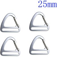 4pcs 25/32/38mm Aluminum Alloy Carabiner Triangle Clip Hook For Kayak Chair Webbing Strap Backpack Hanging Hardware