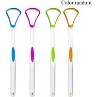 2PCS Random Color Plastic Tongue Cleaner Scraper Tounge Dental Care Hygiene Oral Mouth 17.5*3.5CM Remove Oral Odor Tool
