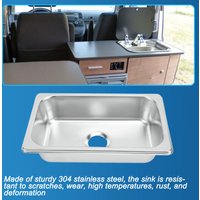 RV 304 Stainless Steel Sink 265x162x65mm Anti Deformation Rust Resistant RV Hand Wash Basin for Boat Caravan Yachts Boats