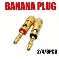 2/4pcs Gold-Plated Musical 4mm Banana Plug Audio Speaker Connector