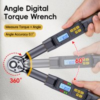 MoveCrab 3/8" 1/2" Digitaler Winkel-Drehmomentschlüssel 3-340 N.m Winkelmessung 0,1 ° Für DIY Auto- und Motorradreparaturen