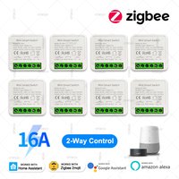 ZigBee 3.0 Mini Module d'automatisation de commutateur intelligent à monter soi-même prise en charge du relais 16A App de contrôle bidirectionnel télécommande passerelle Zigbee requise