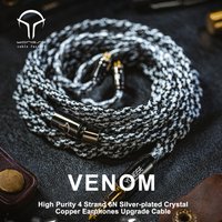 Yongse Venom New Arrival High Purity 4 Strand 6N Silver-plated Crystal Copper Earphones Upgrade Cable