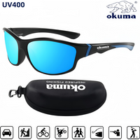 Okuma high-definition polarized fishing goggles UV400 anti stray light, resistant to wind and sand, equipped with glasses case