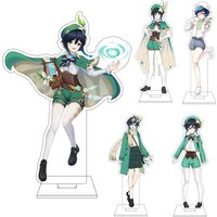 16CM Anime Genshin Impact Cosplay Acrylic Figure Stand Plate Venti Ornaments Gifts