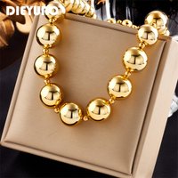 DIEYURO Exaggerated CCB Material Large Round Ball Beads Choker Necklace For Women New Punk Girls Hip Hop Chain Jewelry Gifts